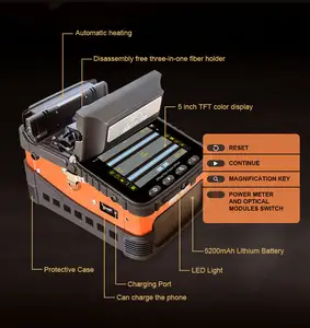 新しいFTTH光ファイバー機器AI-6C 6つの電気機械コアからコアへの位置合わせフュージョンスプライサー溶接機