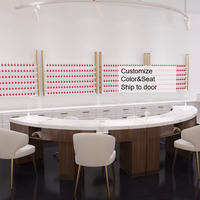 Ensemble de table et chaises de manucure M&S Modern Curved 4 places avec collecteur de poussière, plateau en marbre, mobilier de salon durable pour toute la boutique