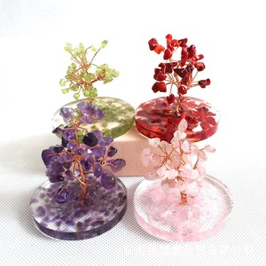 Natural <b>Crystal</b> Money <b>Tree</b> Resin Base Handmade Ornament Home Decoration Gift - Product Image 2