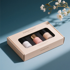 Boîtes cadeaux magnétiques en carton mat personnalisées de luxe pour flacons en verre de soins de la peau, emballages cosmétiques rigides avec impression en relief - Product Image 6
