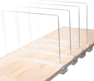1 Pack Acrylic Clear PVC Rectangle <b>Standing</b> Type 2.5mm Thickness <b>Shelf</b> Dividers Multifunctional Living Room Clothing Organizer - Product Image 4