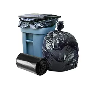 Wholesale Recycling Plastic Garden Waste Bag LDPE Black Large on Roll Flat Garbage Bin Liner Bags