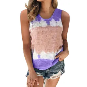 Último diseño Lady Fashion Tie Dye T Shirt Chalecos y chalecos salvavidas para mujer