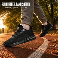 Nouvelles chaussures de course respirantes avec empeigne en tricot, coussin d'air, absorption des chocs, antidérapantes, légères, pour hommes, toutes saisons