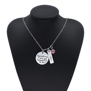 Loftily joyería al por mayor todo lo que soy te Me ayudó a ser Rosa Zircon encantos collar, Regalo para mamá, Día madres regalo - Product Image 2