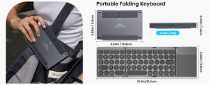 Clavier sans fil pliable en trois parties, rechargeable, ultra fin, Bluetooth, avec pavé tactile pour Windows, Android, iOS - Product Image 5