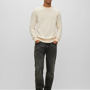 Jersey Jacquard de alta calidad personalizado para hombre, Jersey de algodón con cuello redondo, suéteres de espiga - Product Image 3