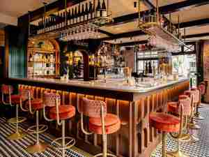 Custom Wooden <b>Bar</b> Counter for Restaurant | Cocktail Pub Display Cabinet | <b>Bar</b> Furniture with <b>LED</b> <b>Lighting</b> Design & Build Service - Product Image 1