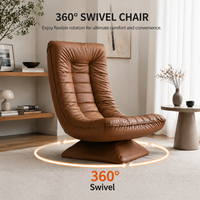 Fauteuil inclinable sans accoudoirs, design japonais luxueux, en cuir, pour l'intérieur et l'extérieur, idéal pour salon, chambre et appartement