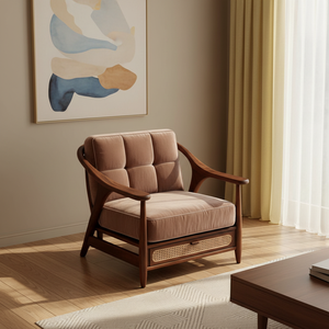 Fauteuil inclinable avec tiroir de rangement, fauteuil moderne en velours de style mid-century pour la maison ou le bureau - Product Image 4