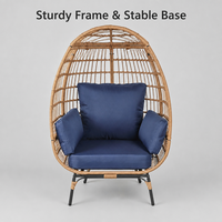 Fauteuil suspendu en rotin en forme d'œuf avec support, chaise longue d'extérieur, vente en gros, couleur personnalisée OEM, directement de l'usine