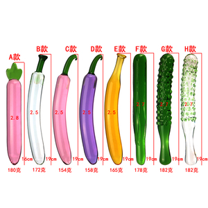 Waterdichte erotische komkommer transparante glazen <span class=keywords><strong>dildo</strong></span>'s kunstmatige penis fruitvormige grote glazen anale buttplug seksspeeltje voor mannen en vrouwen - Product Image 2