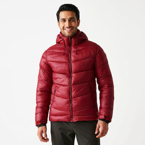 Fabricant personnalisé veste matelassée épaisse en duvet pour hommes hiver mince coupe-vent marron extérieur manteau rembourré col montant - Product Image 1