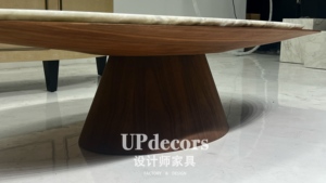 Factory Direct Sell Brown Wooden Frame Coffee <b>Table</b> Modern Living Room Oval Decoration <b>Marble</b> <b>Top</b> <b>Table</b> Coffee <b>Table</b> Oval - Product Image 3
