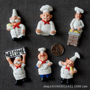 Juego de Pegatinas Magnéticas de Chef de Dibujos Animados, Diseño de Personajes, Decoración Magnética para el Hogar, Imán para Refrigerador - Product Image 1