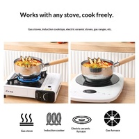 Casserole japonaise style neige, autocuiseur épaissi antiadhésif avec couvercle en verre intégré, compatible tous feux, sans revêtement
