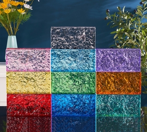 Ladrillo de Vidrio Sólido <span class=keywords><strong>JYG</strong></span> al por Mayor, Pintado en Varios Colores, Transparente, Decorativo, Texturizado, de Fusión en Caliente, para Sala de Estar, Baño, Taller, Hotel - Product Image 1