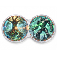 2 piezas de 1 oz, monedas de cobre puro .999, estilo moderno, antiguo, fantasía/ciencia ficción, de batalla, con motivos Árbol de la Vida/Mecha Futurista, juego de lingotes redondos coleccionables