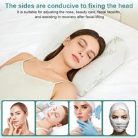 Oreiller en mousse à mémoire de forme pour la récupération après lifting, rhinoplastie et greffe de cheveux, avec housse en fibre de bambou, soutien cervical et pour dormeurs sur le dos