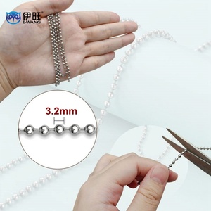 Cadena de Bolas de Acero Inoxidable Plateado Ewang para Fabricación de Joyería y Manualidades - Product Image 3