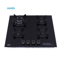 Cuisinière à gaz encastrable Xunda Factory OEM/ODM avec 4 brûleurs, plaque de cuisson en verre 60 cm pour la cuisine domestique