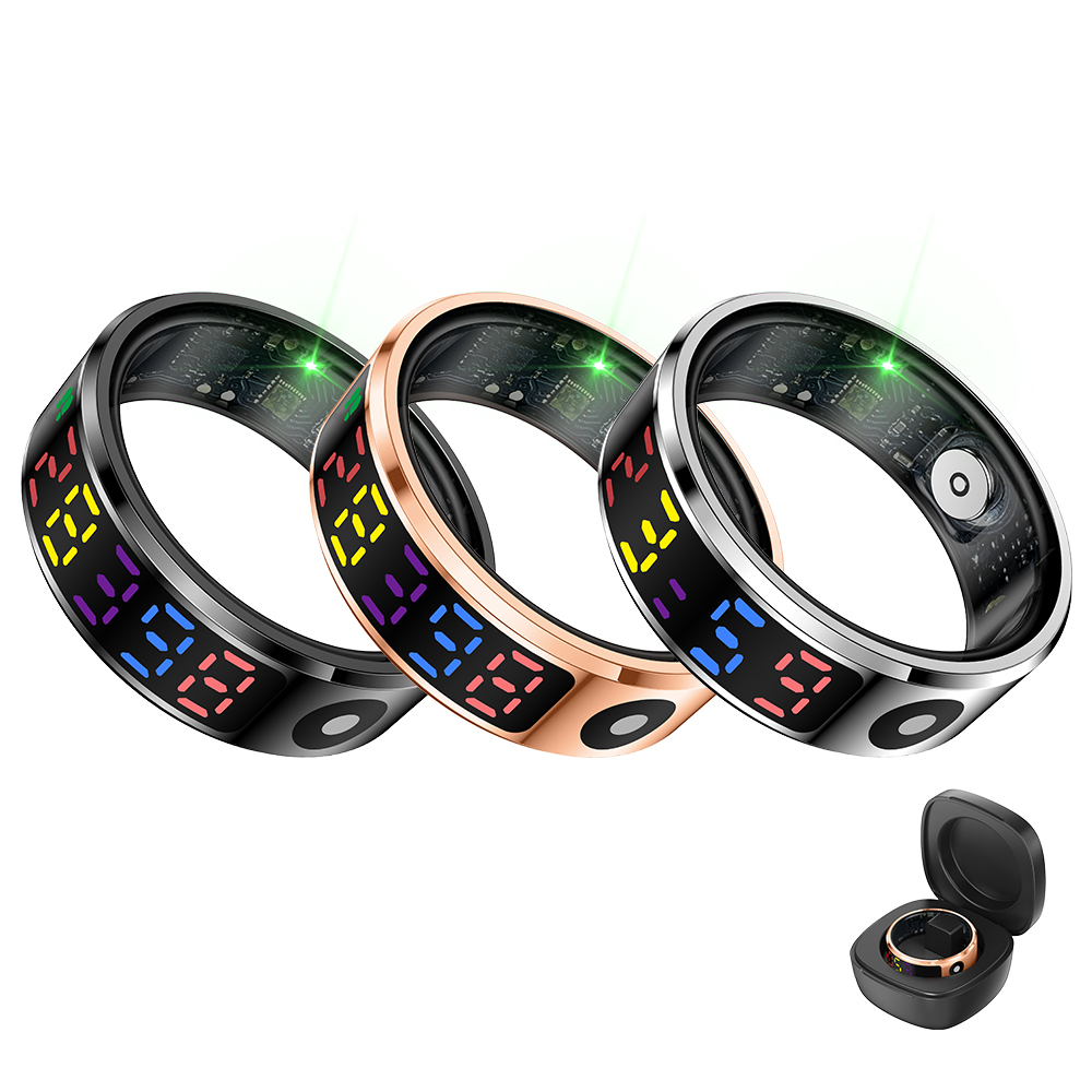 R12 Display Smart Ring Women Heart Rate Blood Oxygen Sleep Health Monitoring Fitness Tracker Smart Rings for Men Women 2026