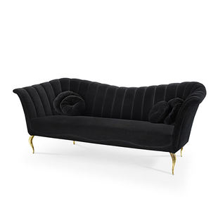 Nouveau canapé sectionnel classique en velours noir de style européen meubles de salon canapés de luxe 3 places - Product Image 4