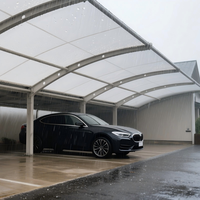 Structure de carport en membrane PVDF personnalisée, abri de stationnement extérieur imperméable pour parking