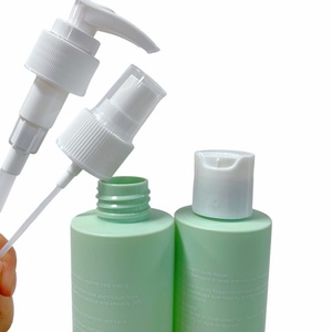 Botella de Lujo para Aceite Cosmético 100 120 150 200 250 300 400 500ml, Botella de PET Verde Mate para Champú con Bomba Dosificadora Blanca - Product Image 5