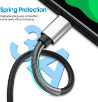 Cargador Usb Cable RTS 60W 3A 6ft Tipo-C Carga rápida USB C a USB C Cargador rápido para Samsung Galaxy