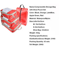 Cubes de compression de voyage en nylon 2025, ensemble de 4 pièces, organisateur de bagages imperméable, sac adapté au logo personnalisé