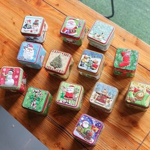 Cartoon Square Christmas Tin <b>Box</b> <b>Metal</b> Candy Storage Gift <b>Box</b> For Xmas Party Favors - Product Image 2