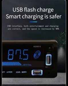 Lecteur MP3 BT pour voiture grand écran, première charge, lumières LED colorées, 12V, prend en charge TF, AUX, radio FM - Product Image 5