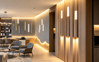 Panel de Pared WPC Floral Clásico Moderno, Impermeable, Ignífugo y Absorbente de Sonido, con Iluminación LED para Sala de Estar, Hotel y Comercio