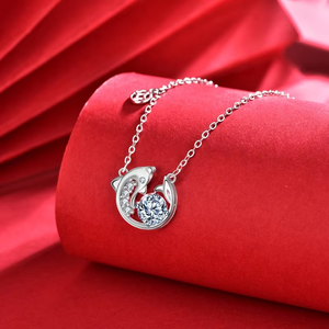 XMA027 Collana con Ciondolo a Forma di Carpa in Argento Sterling 925, Gioiello alla Moda con Diamante Moissanite, per Amanti dei Pesci - Product Image 3