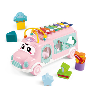 Juguetes musicales respetuosos <span class=keywords><strong>con</strong></span> el medio ambiente, clasificador de forma de autobús de música, Xylophone Melody para 1 año - Product Image 1