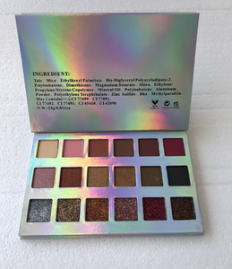 <span class=keywords><strong>Palette</strong></span> d'ombres à paupières vegan longue tenue et waterproof en gros, avec 18 couleurs, finition scintillante et poudrée, option de marque privée - Product Image 3