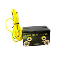 Konektor Grounding Ring Soket Anti Statis Bentuk L dengan Kabel Terminal Hijau 5.5ft untuk Grounding Tali Pergelangan Tangan ESD