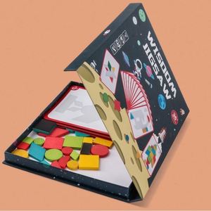 Livre de blocs géométriques magnétiques STEM, jeu de voyage, puzzle Tangram de formes géométriques - Product Image 4