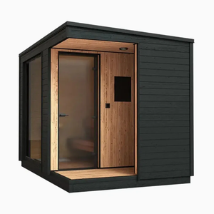Ruang Sauna Uap Tradisional untuk 2 Orang, Kabin Sauna Kayu Luar Ruangan dengan Shower - Product Image 3