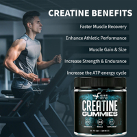 Gummies de Créatine Monohydrate Or Marque Blanche 5000mg – Complément Pré-entraînement Sportif pour la Croissance Musculaire et l'Énergie