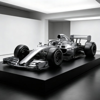 Modèle de voiture de course grandeur nature en résine, sculpture de voiture de course de formule personnalisée en fibre de verre peinte à la main pour l'exposition et la décoration de salle d'exposition