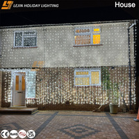 Rideau de lumière blanc en pvc design personnalisé festif LED plus flash pour l'éclairage décoratif intérieur et extérieur
