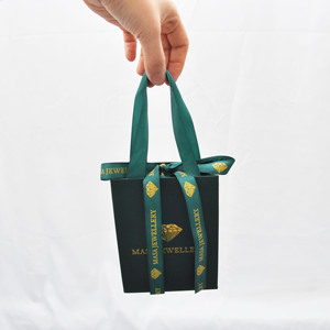 Bolsas de Papel para Empaque con su Propio Logotipo, para Joyería, Fabricante de Bolsas de Papel para Joyería con Cordón Verde - Product Image 2