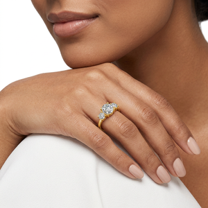 มินิ 7 มอยส์ซาไนต์เพชรแท้ ทอง 14K แหวนหมั้น แหวนแต่งงาน เครื่องประดับชั้นดีสำหรับผู้หญิง - Product Image 6