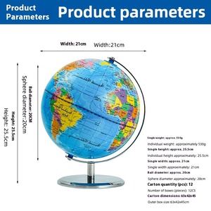 <span class=keywords><strong>Globo</strong></span> Terrestre in Plastica Multilingue da 8 Pollici, Regalo per la Festa dei Bambini, per Studenti di Scuola Primaria e Secondaria, <span class=keywords><strong>Globo</strong></span> Arabo - Product Image 2