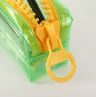 Pochette à crayons créative en PVC coloré - Boîte à crayons transparente grande capacité - Trousse de maquillage à fermeture éclair grande taille - Pochette de rangement créative pour stylos
