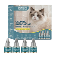 Kit diffuseur apaisant aux phéromones pour chiens et chats 2 en 1 (2 prises + 4 recharges) pour soulager l'anxiété des chats