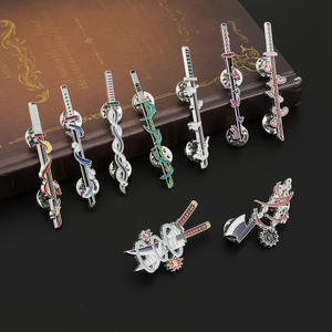 Popüler Anime Tasarımlı Yumuşak Mineli Rozet, Çocuklar İçin Koleksiyonluk Anime Kılıç Rozet Seti - Product Image 2