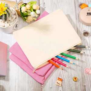 Bolsa de Lona Lisa Multicolor, Estuche Cosmético Ecológico, con Cierre, 7x10 Pulgadas, Bolsa de Aseo Natural para Viaje - Product Image 5